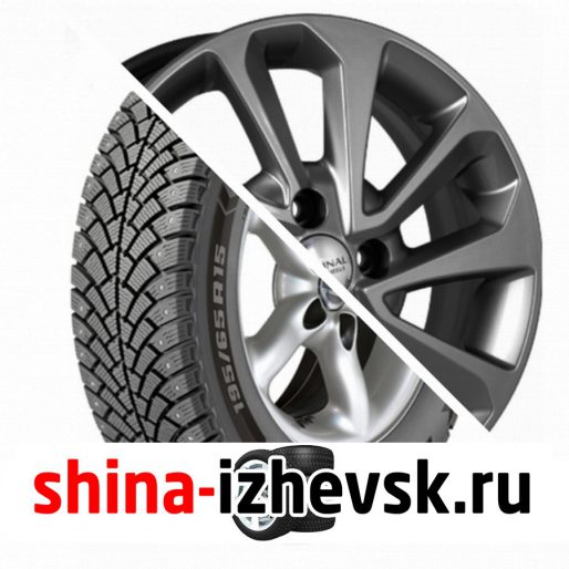 Колесо в сборе BF Goodrich G Force Stud 195/65 R15 Q 95 + СКАД KL-320 6xR15 4×100 ET46 DIA54.1 Черно-серый цвет с перламутровыми оттенками в Ижевске